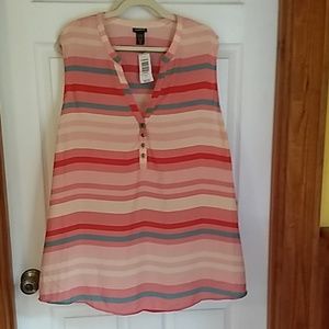NWT Torrid 4 multi striped tie shoulder tank top
